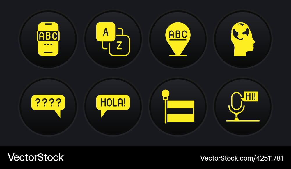 Set speech bubbles with question learning foreign Vector Image