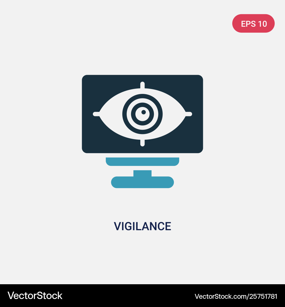 Two color vigilance icon from user interface vector image