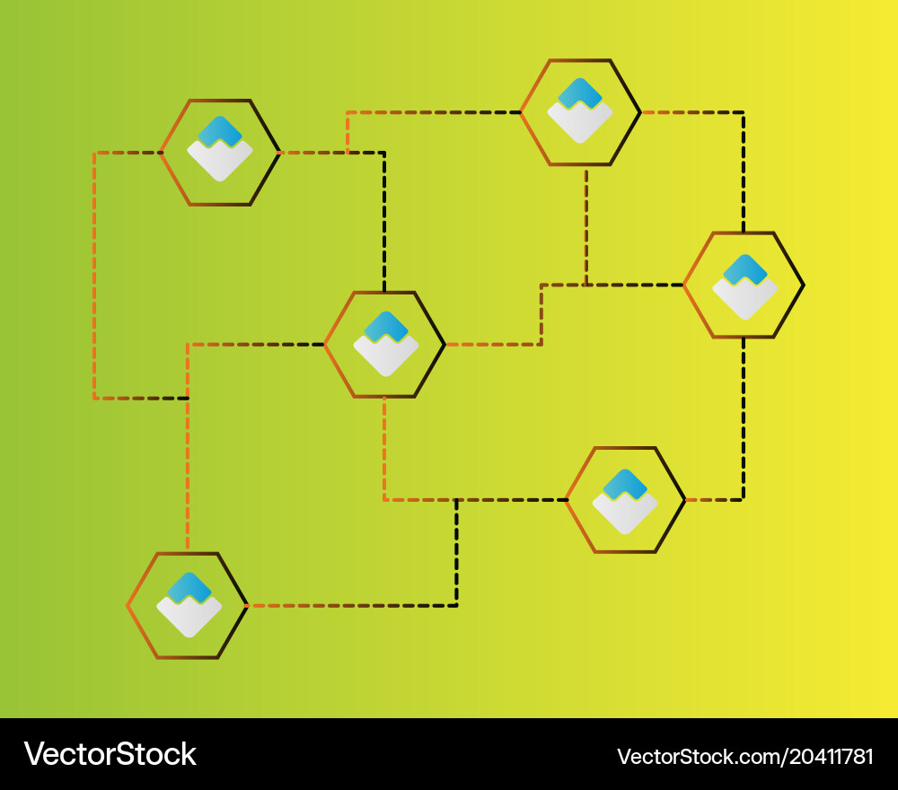 Waves blockchain networking style background vector image