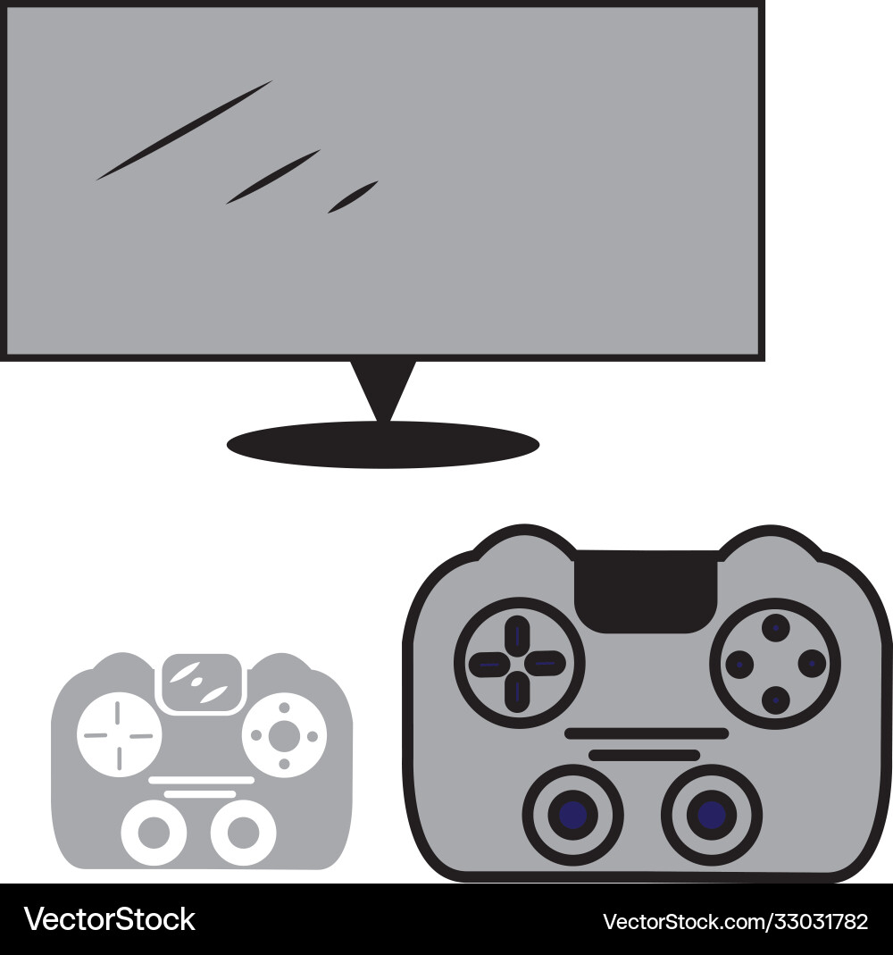 A simple monitor and stick icon design A simple monitor and stick icon design vector image
