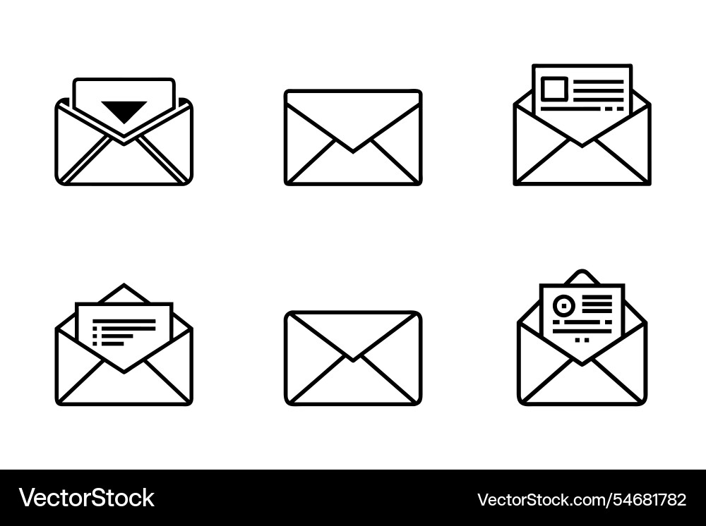 Art style envelope icon bundle set design Art style envelope icon bundle set design vector image