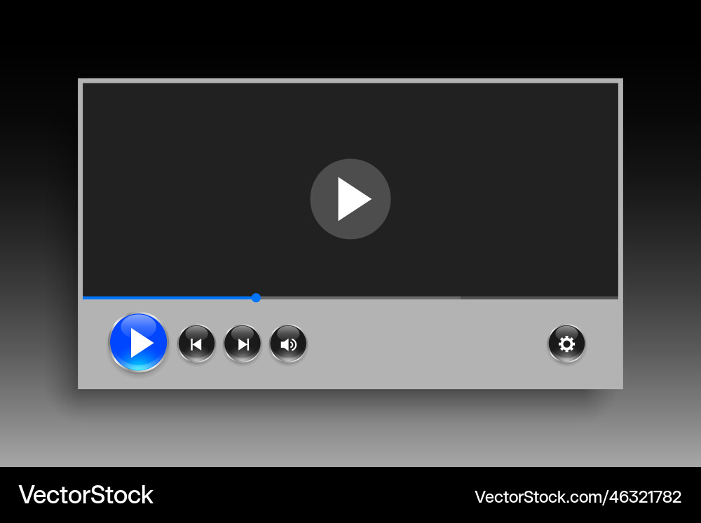 Class style video player template design mockup vector image