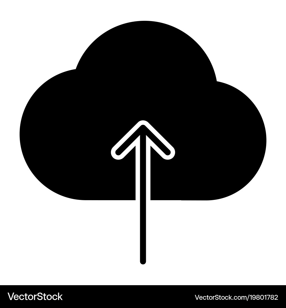 Cloud upload line icon simple minimal pictograph vector image