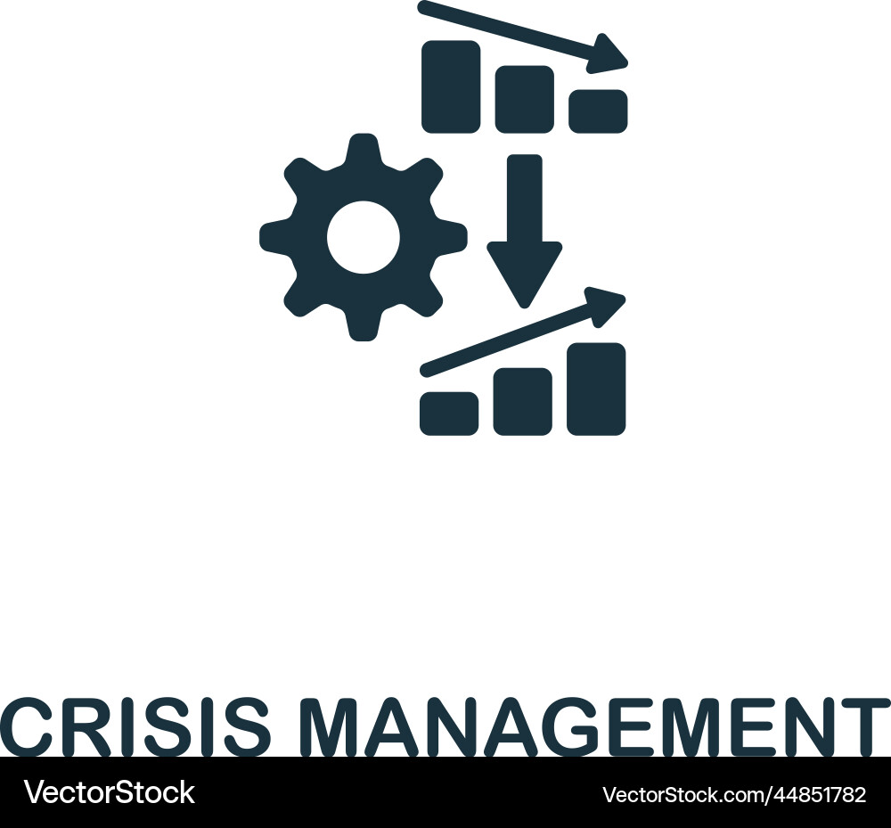 Crisis management icon monochrome simple time Crisis management icon monochrome simple time vector image