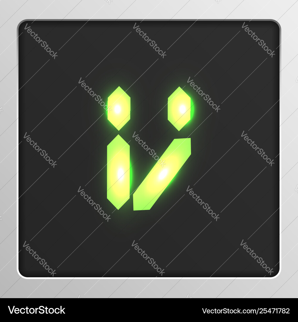 Digital character set typeface on a screen Digital character set typeface on a screen vector image