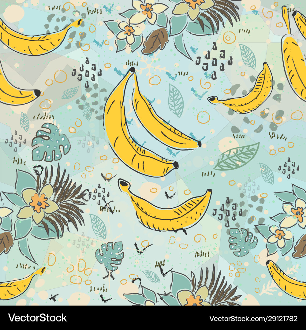 Dotted background seamless pattern with bananas Dotted background seamless pattern with bananas vector image