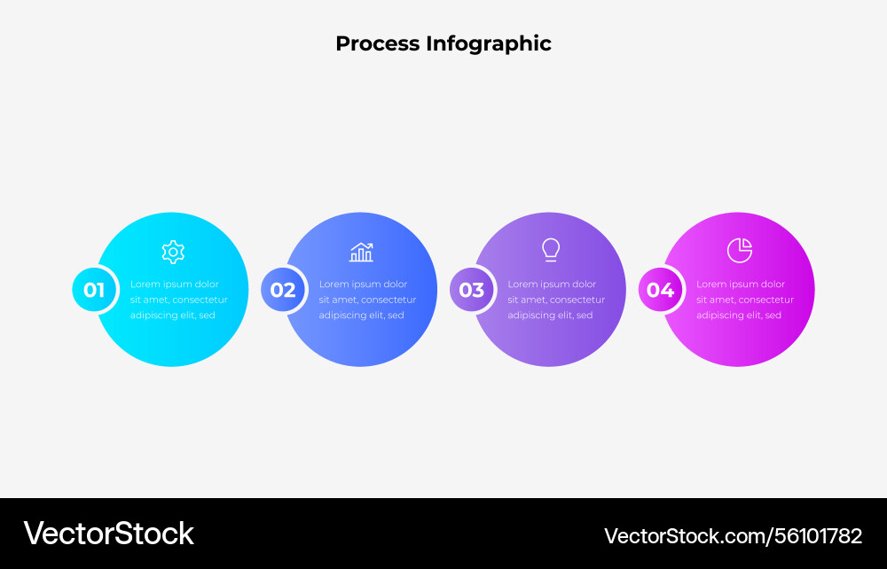 Infographic a four step process shown Royalty Free Vector