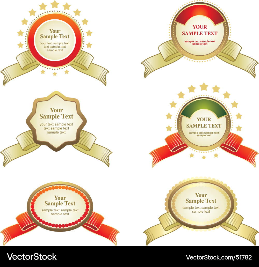 Label Ribbon Set Vector Image