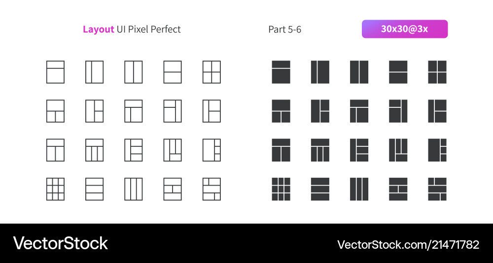 Layout ui pixel perfect well-crafted thin Layout ui pixel perfect well-crafted thin vector image