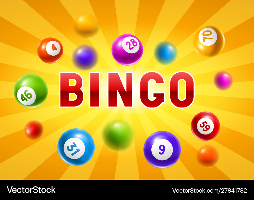Lottery Bingo Card with Number Balls Vector Image