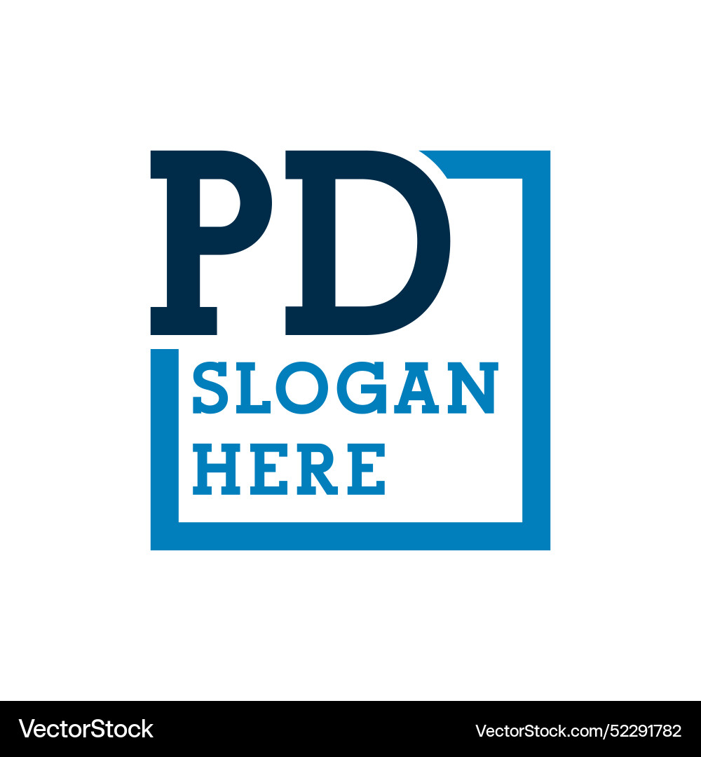 Minimal initials logo letters p and d pd initial Vector Image