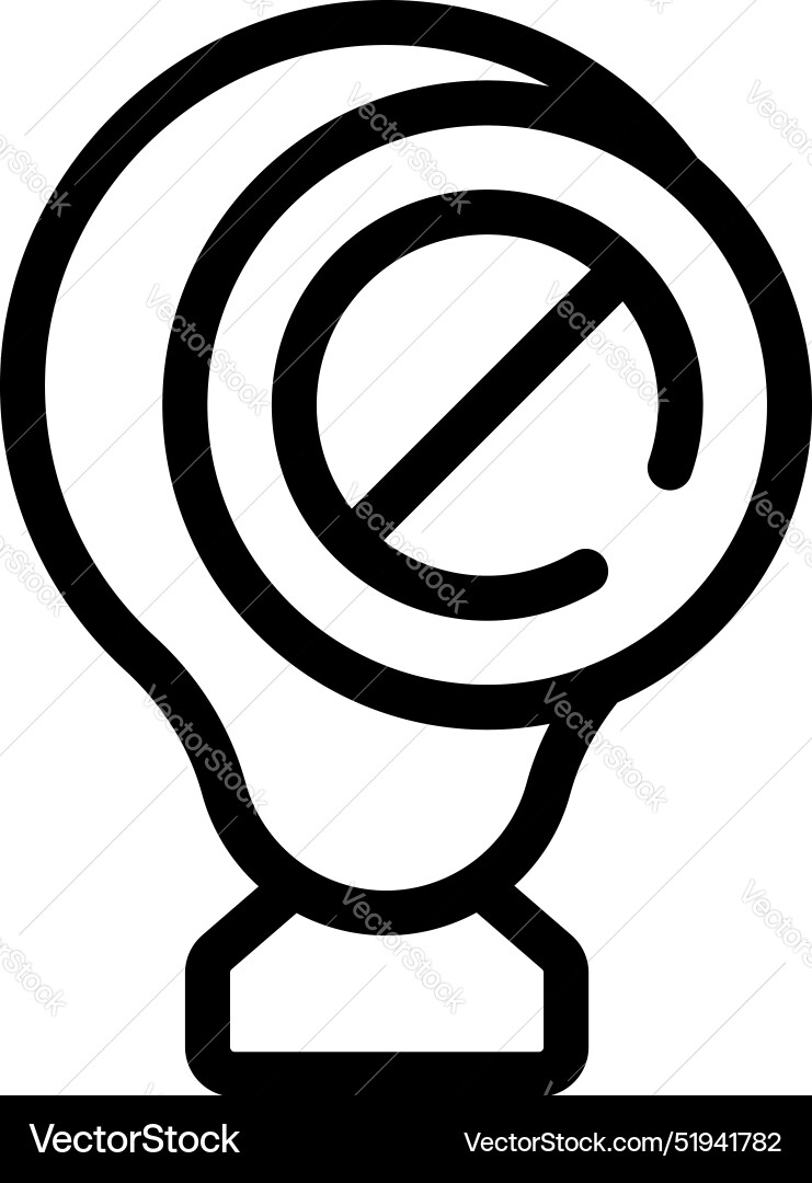 No idea sign with light bulb shape representing Vector Image