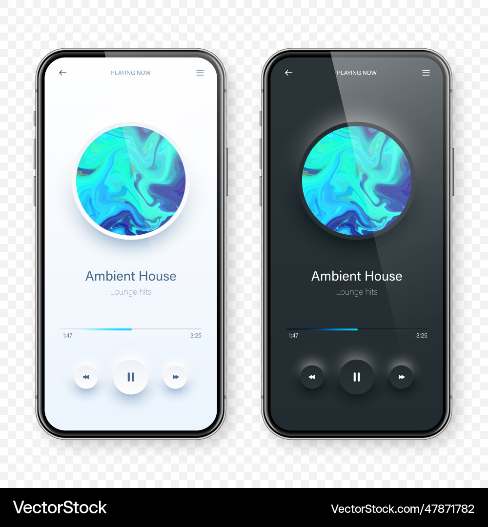Online audio player user interface smartphone app Online audio player user interface smartphone app vector image