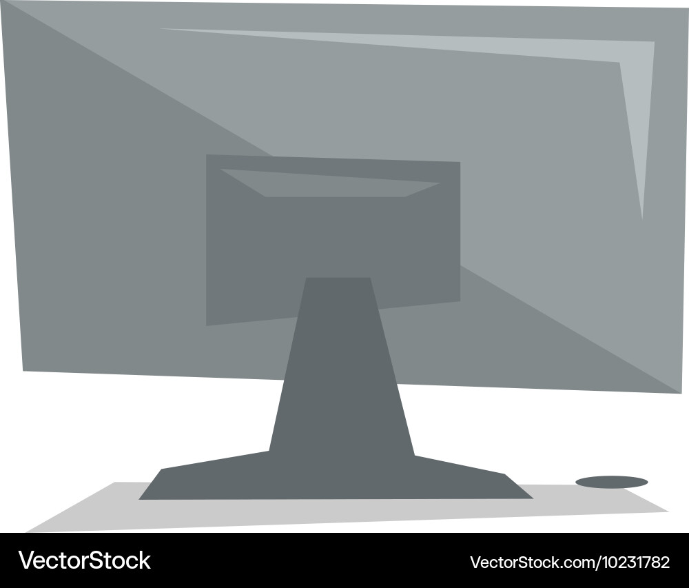Rear view of computer display Vector Image