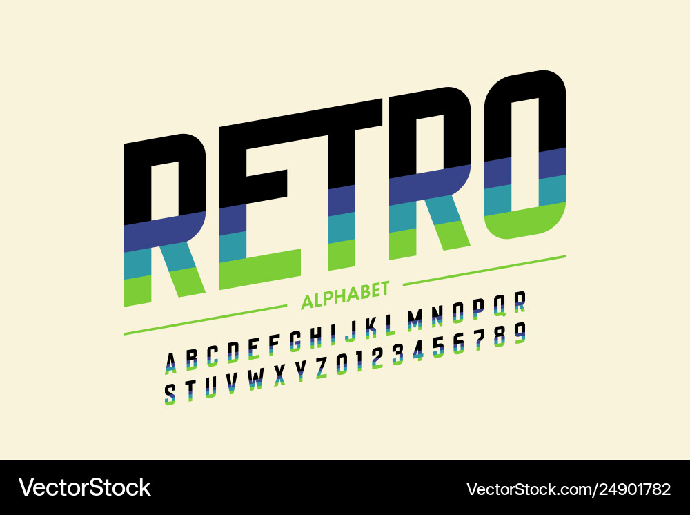 Retro Alphabet Font Collection vector image
