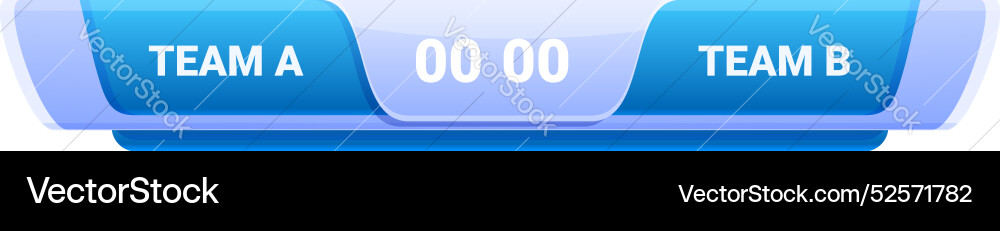 Scoreboard showing team a versus b with timer Scoreboard showing team a versus b with timer vector image