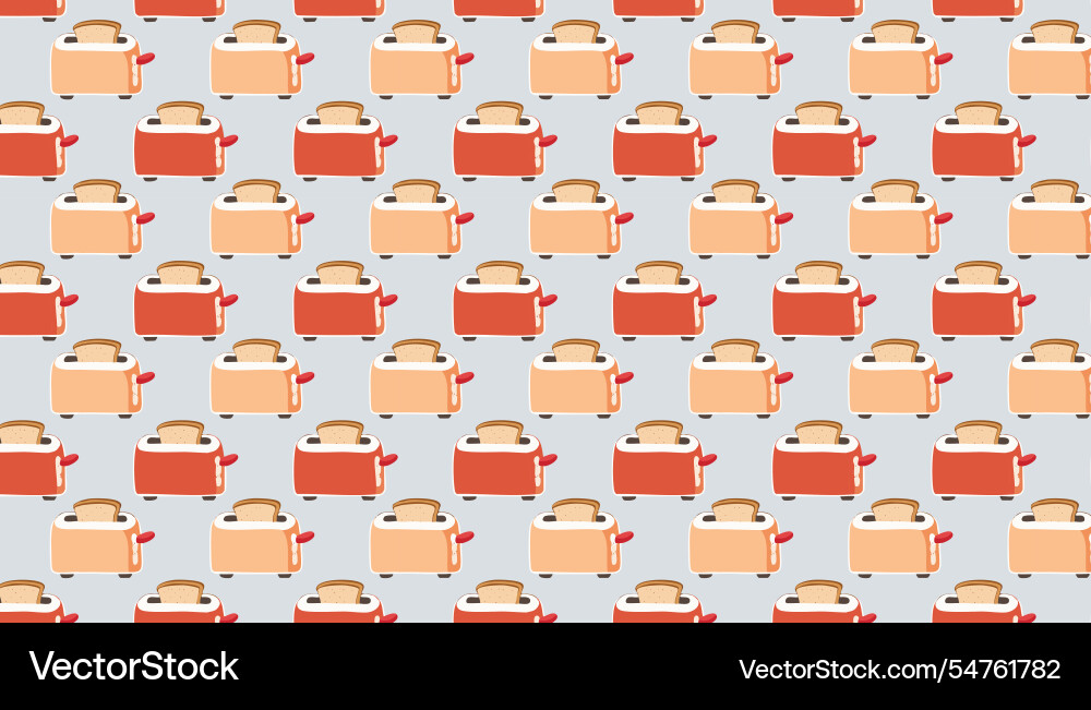 Seamless pattern with toaster in cartoon style Seamless pattern with toaster in cartoon style vector image