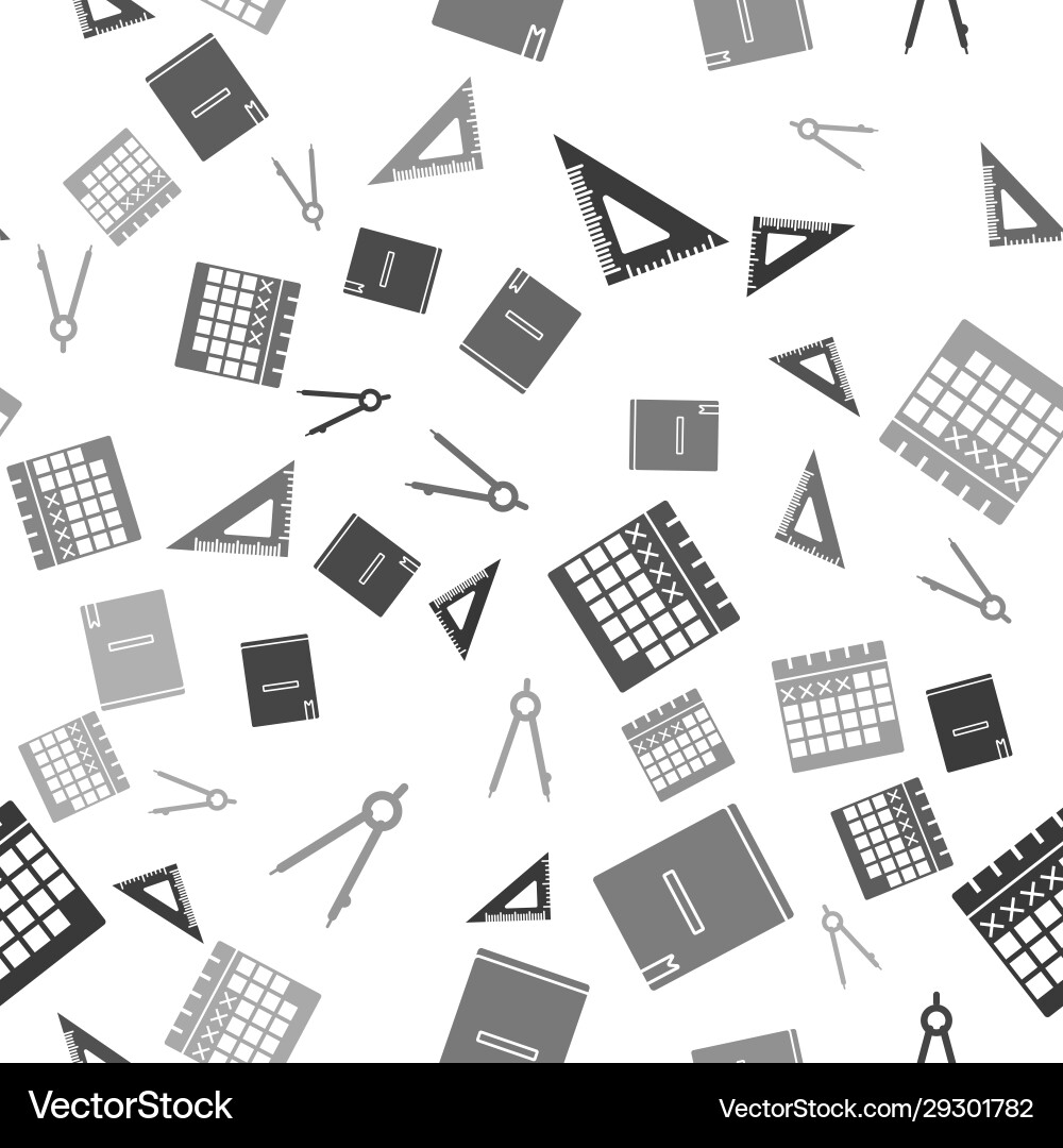 Set triangular ruler notebook calendar vector image