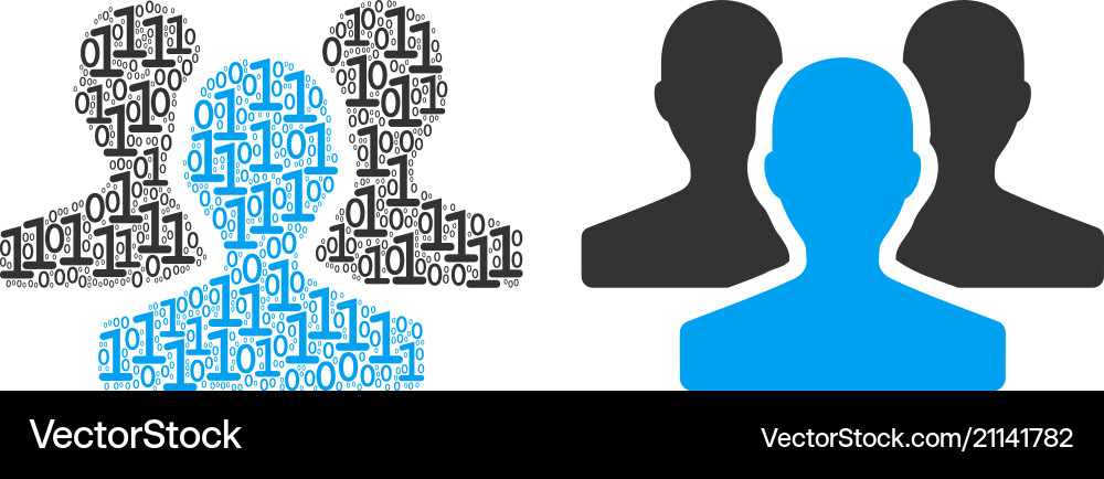 Users mosaic of binary digits Users mosaic of binary digits vector image