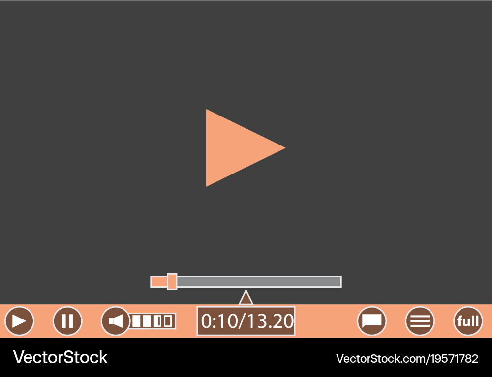 Video player template for web and mobile apps vector image