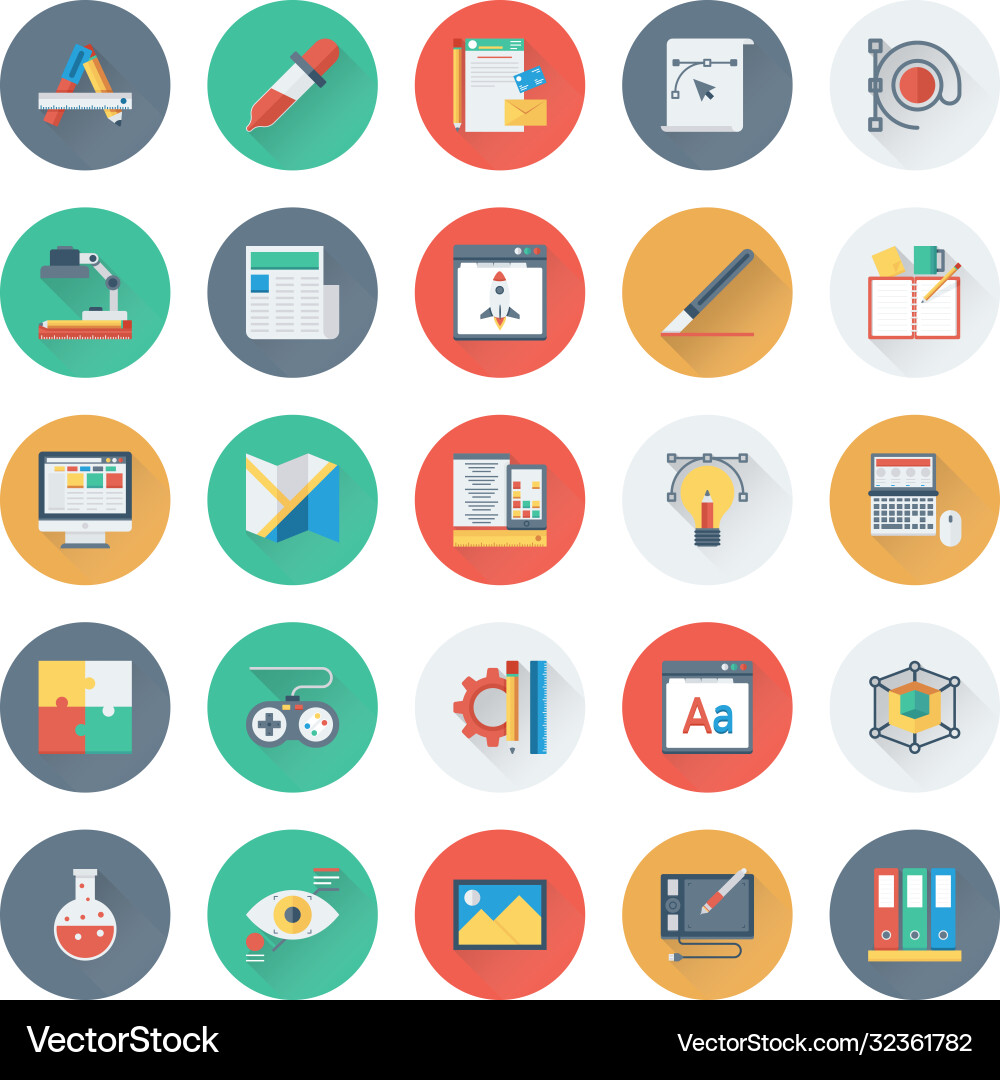 Web design and development icons vector image