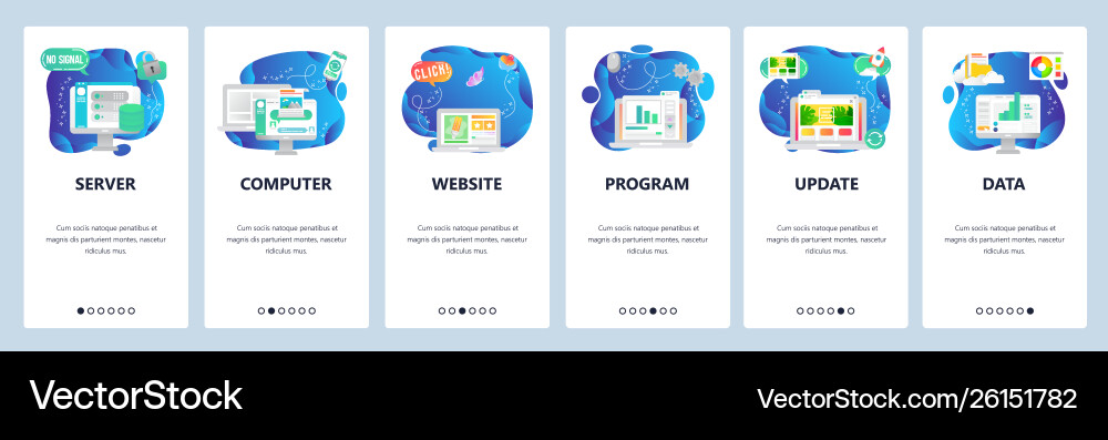 Website and mobile app onboarding screens Website and mobile app onboarding screens vector image
