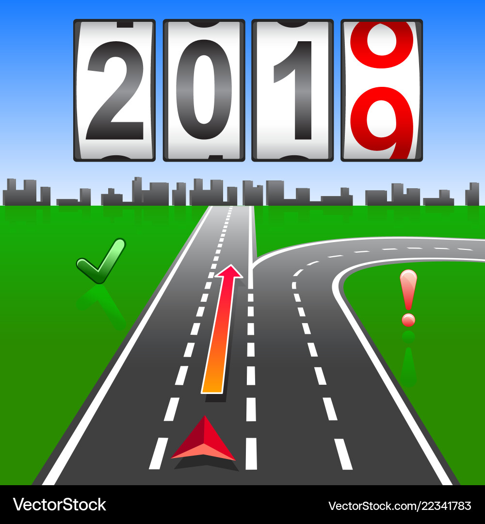 2019 new year replacement of navigation way 2019 new year replacement of navigation way vector image