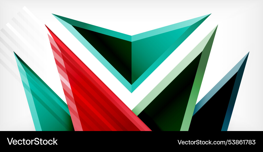 Abstract background color triangles and arrows Vector Image