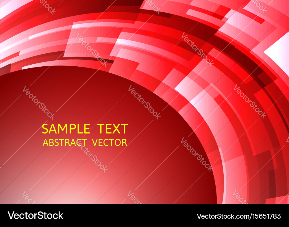 Abstract red geometric square curve background Vector Image