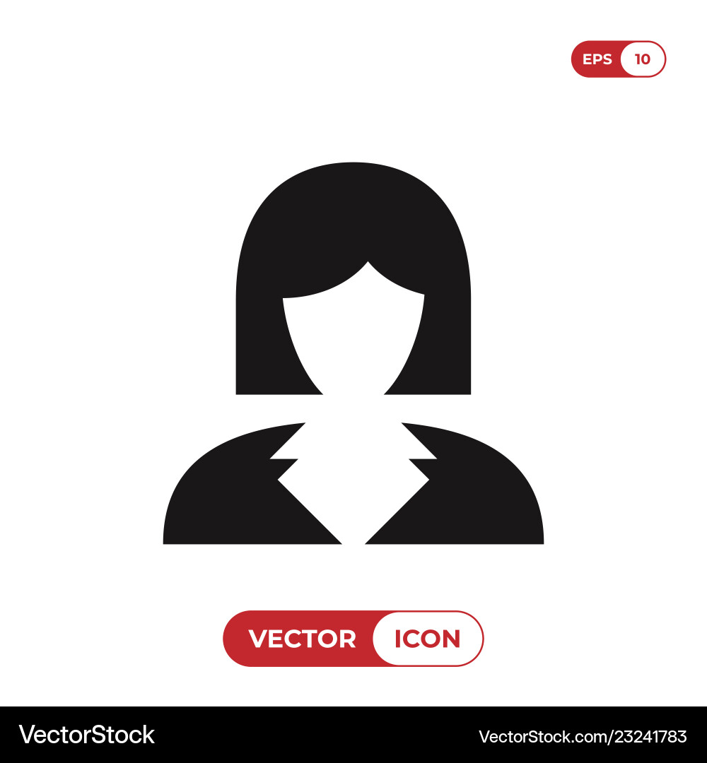 Business woman icon avatar symbol female sign Business woman icon avatar symbol female sign vector image
