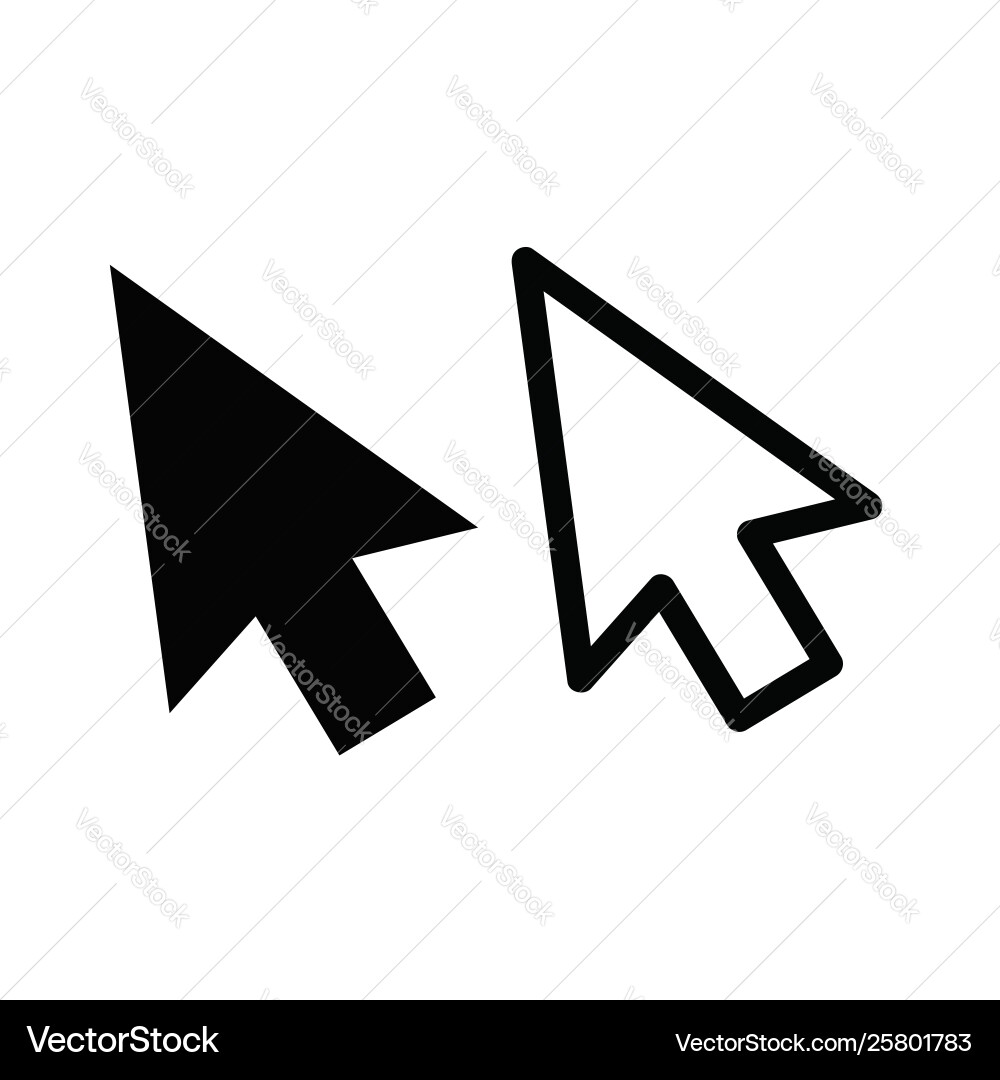 Computer mouse click pointer cursor arrow flat Computer mouse click pointer cursor arrow flat vector image