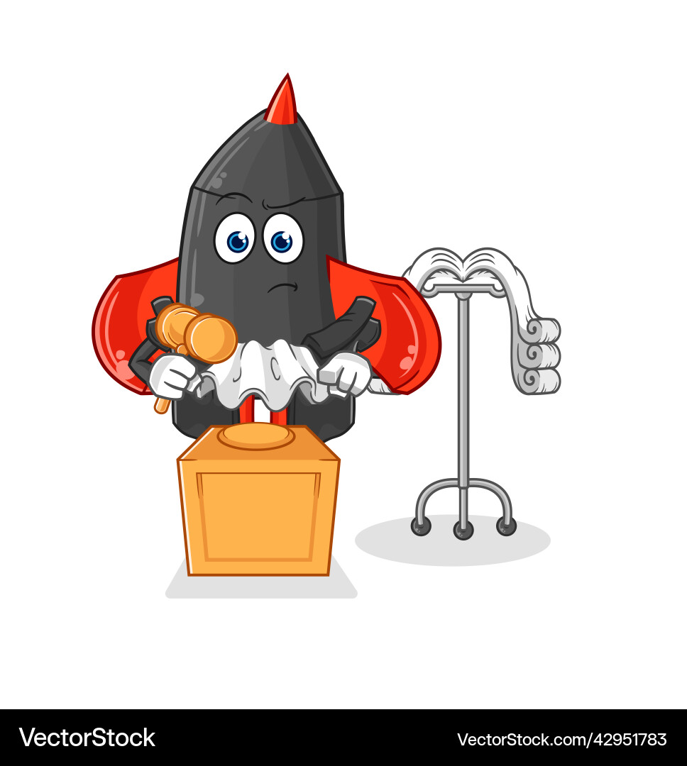 Dart judge holds gavel character Dart judge holds gavel character vector image