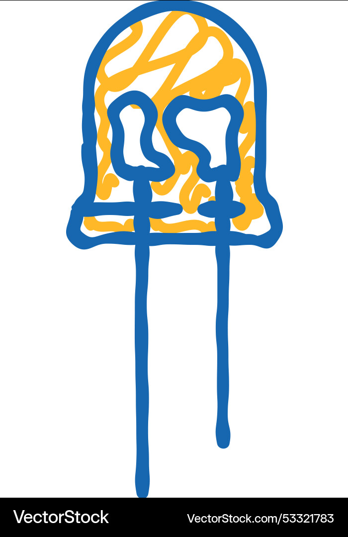Diode electronic component icon doodle Royalty Free Vector