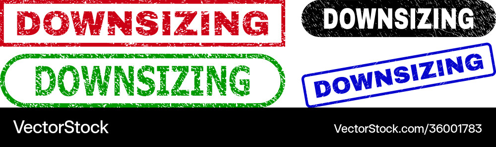 Downsizing rectangle watermarks with rubber style Vector Image