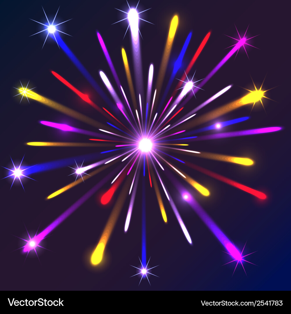 Dynamic Fireworks Display vector image