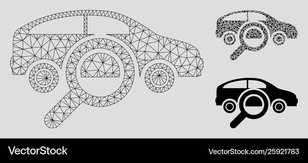 Find car mesh network model and triangle vector image