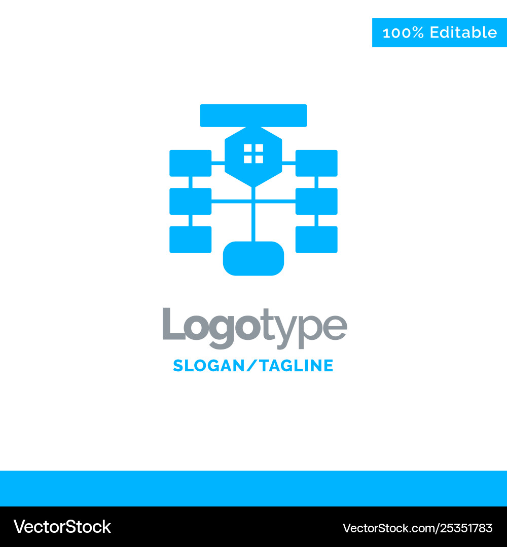 Flowchart flow chart data database blue business Vector Image