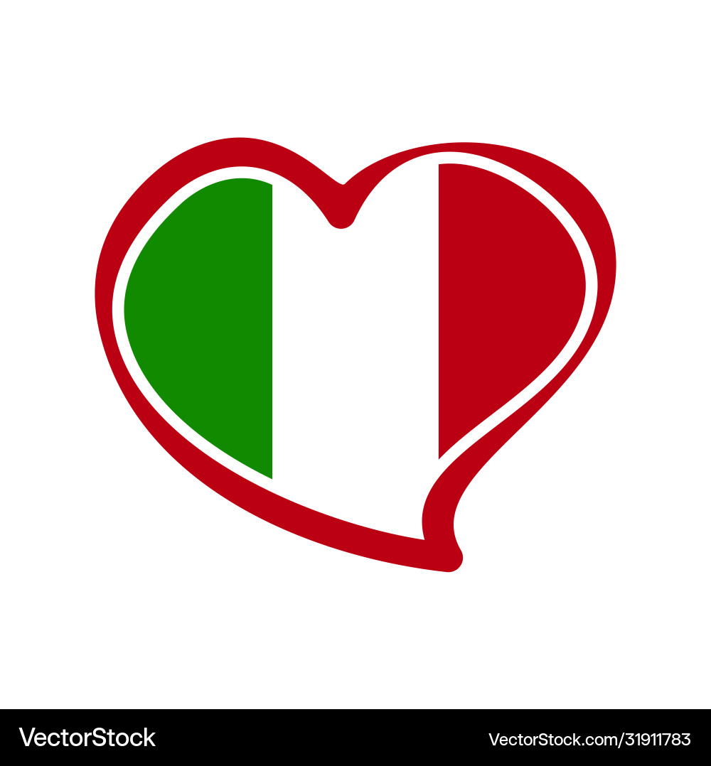 Liebe italy Herz Emblem nationale Flagge bunt Liebe italy Herz Emblem nationale Flagge bunt vektorbild