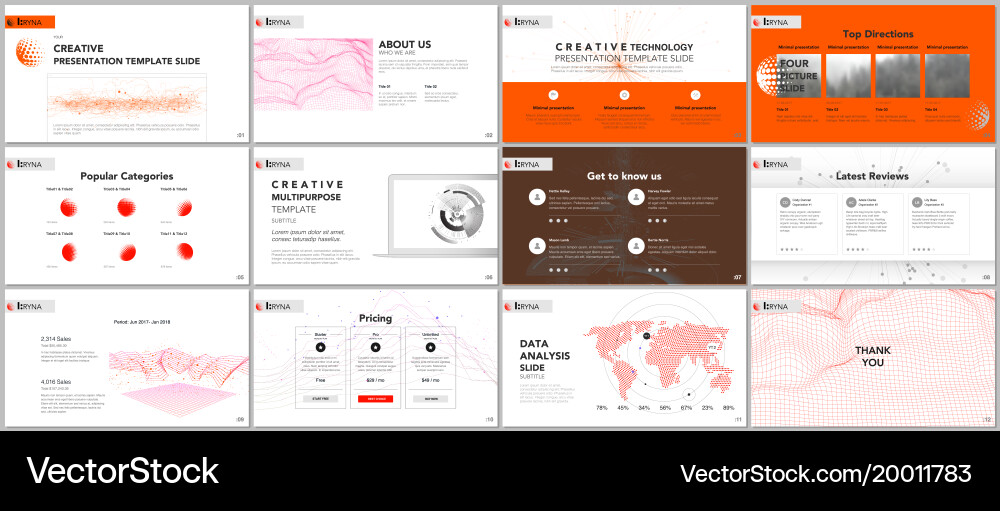 Minimal presentation templates tech elements Vector Image
