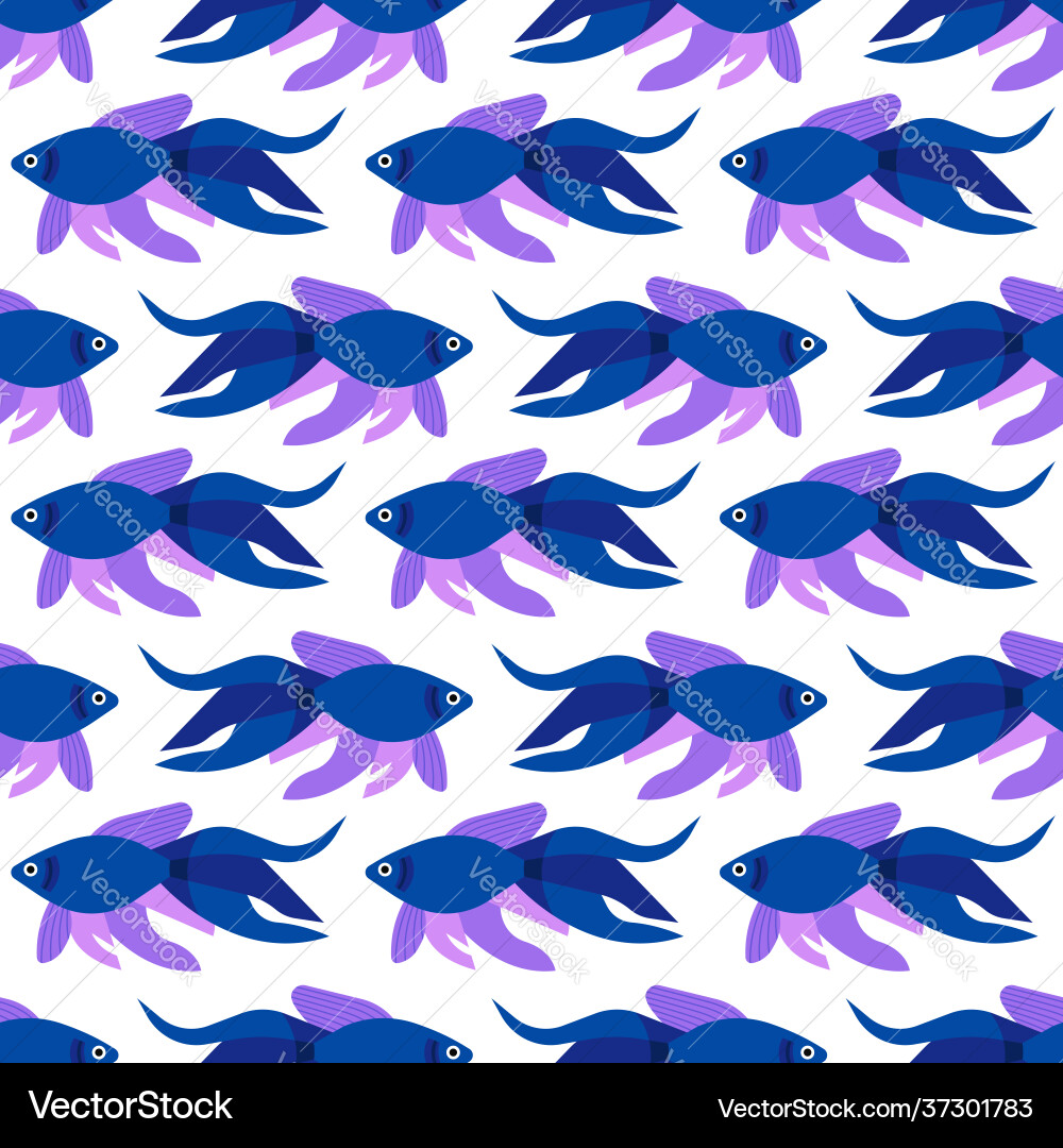 Seamless pattern with fish creative design element vector image