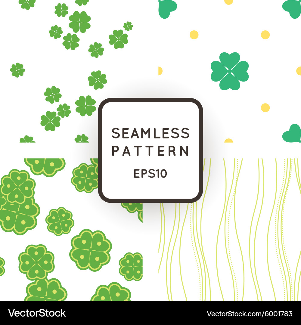 Set of seamless patterns with clovers vector image