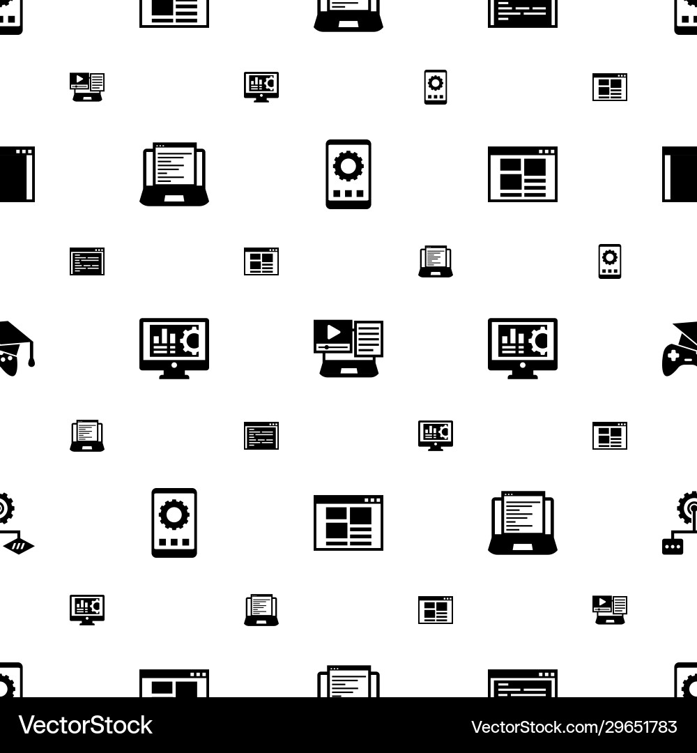 Software icons pattern seamless included editable Vector Image
