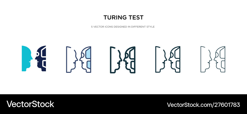 Turing test icon in different style two colored Turing test icon in different style two colored vector image