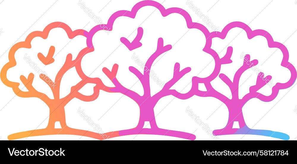 Abstract Gradient Trees Vector Image