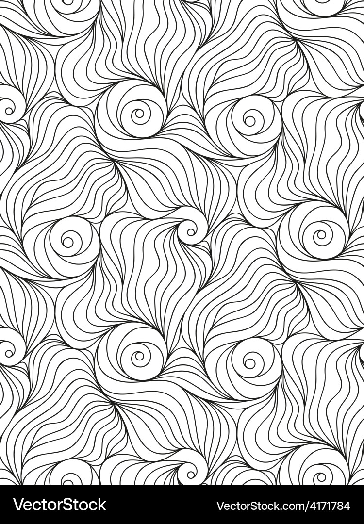Abstract Wave Doodle Pattern Vector Image
