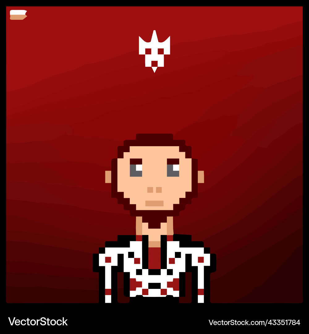 Cartoon character in pixel art using Vector Image