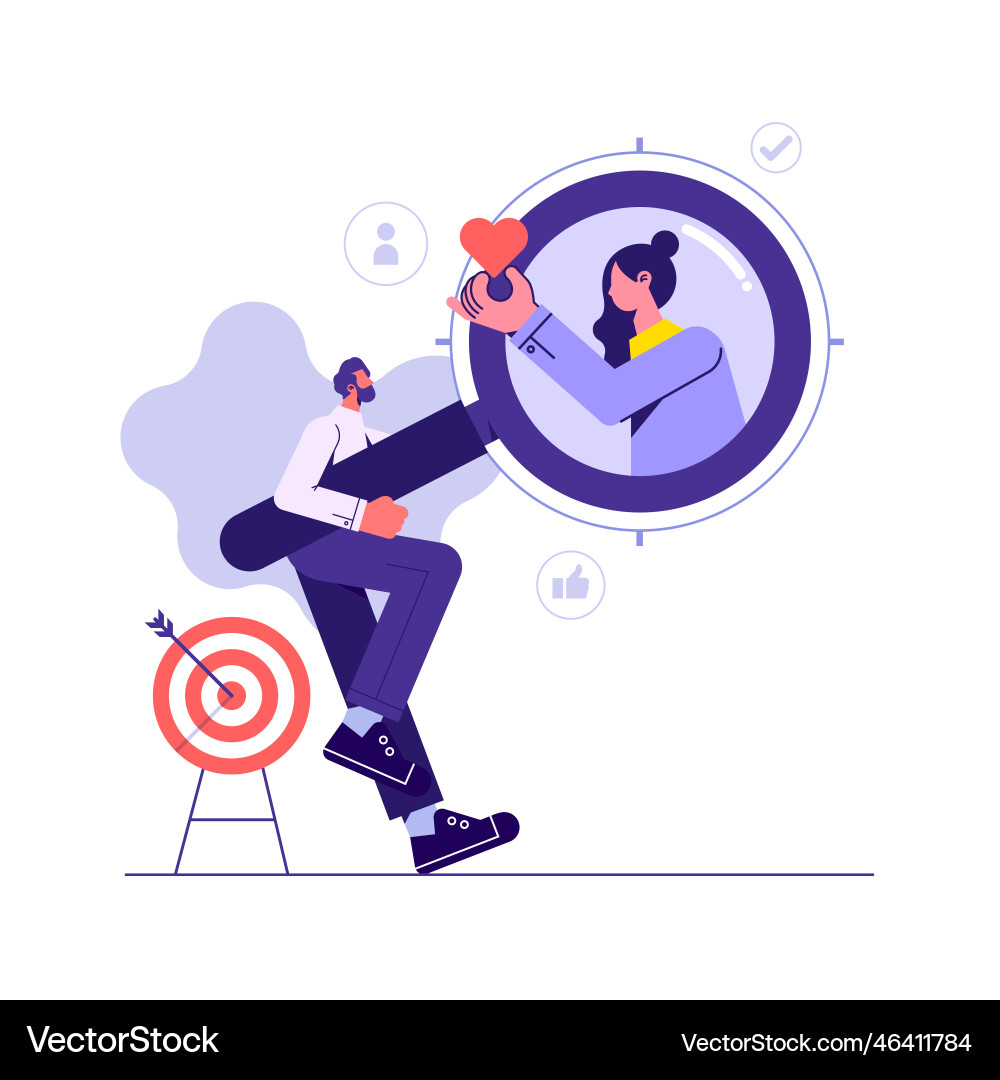 Concept of target marketing or determine vector image