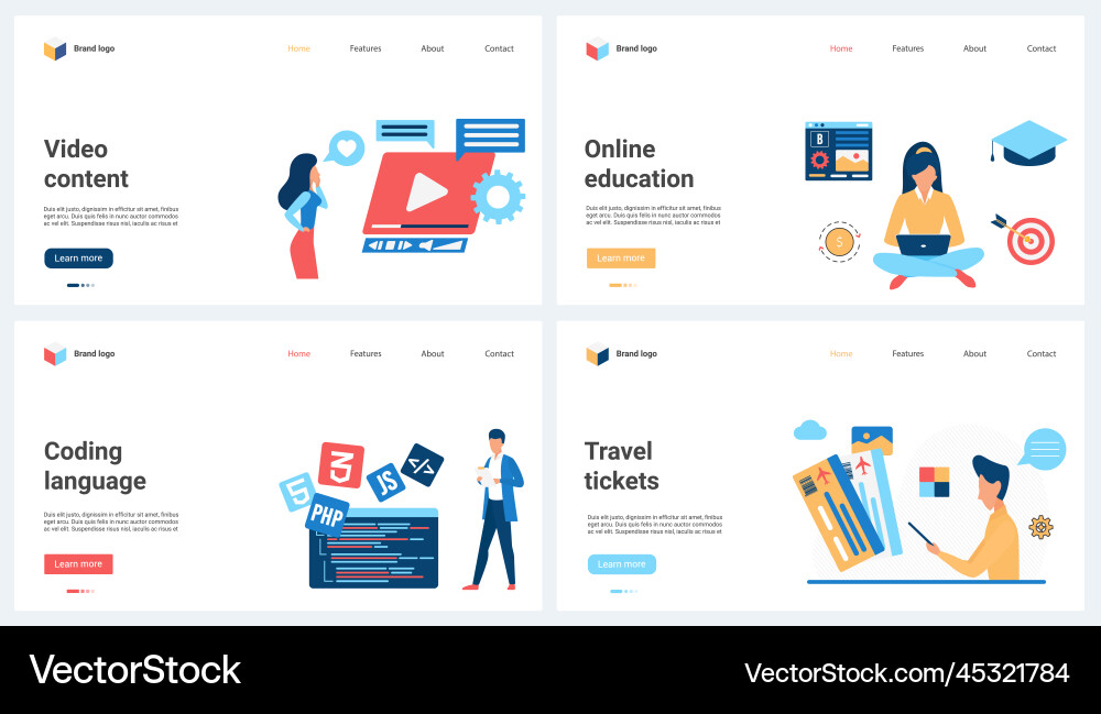 Development of video content and programming Development of video content and programming Vector Image