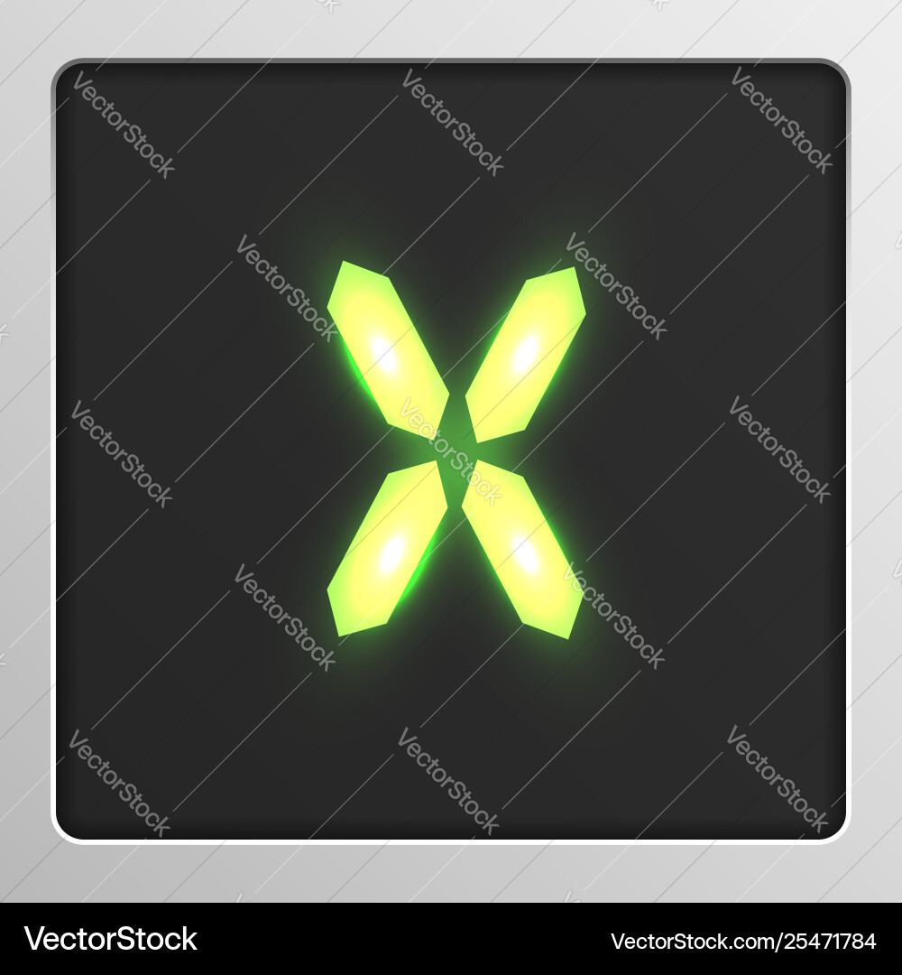 Digital character set typeface on a screen Digital character set typeface on a screen Vector Image