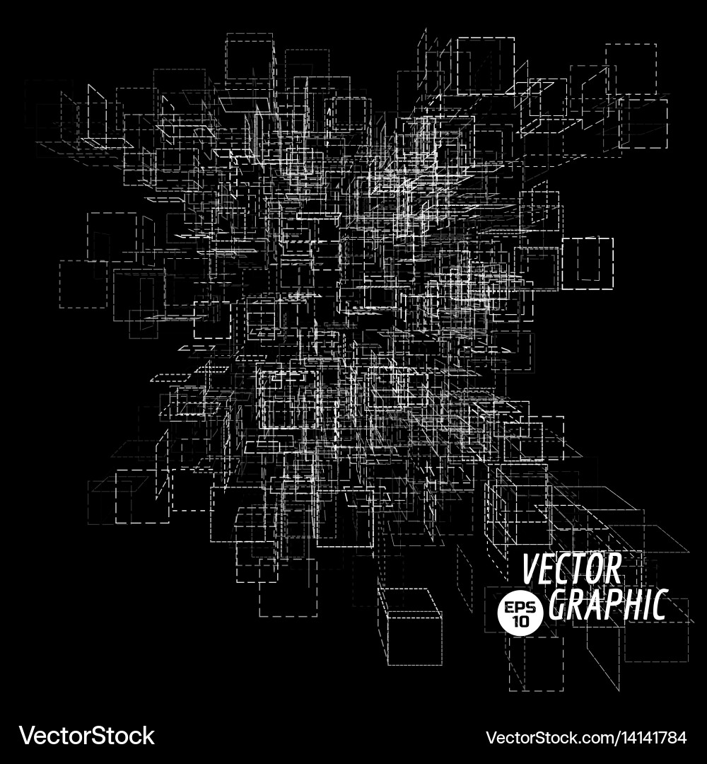 Dynamic Cubic Network Vector Image